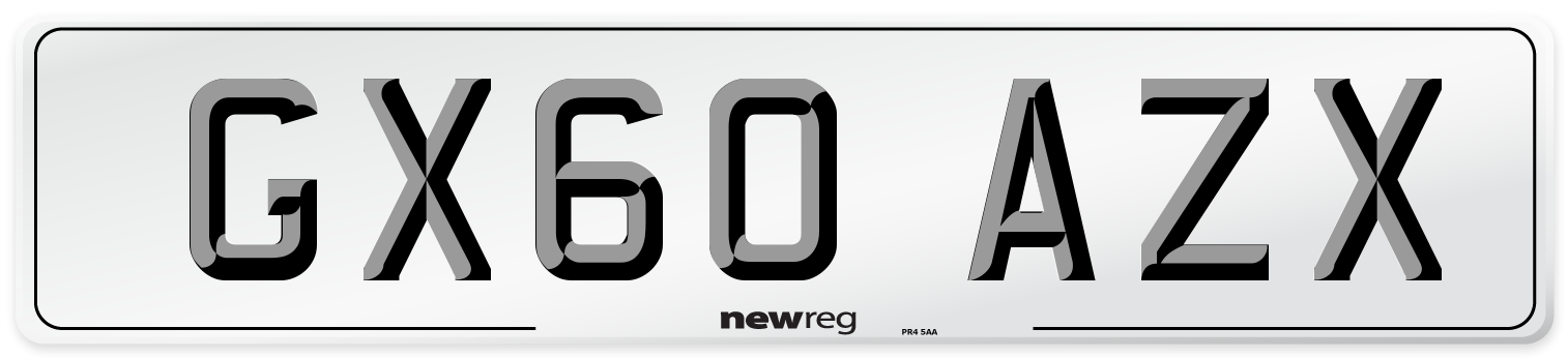 GX60 AZX Number Plate from New Reg
